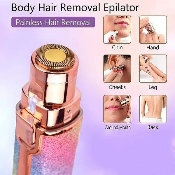 2-in-1 Professional Rechargeable Eyebrow Trimmer & Facial Hair Remover - Glitter Edition