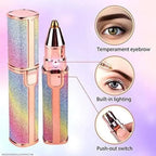 2-in-1 Professional Rechargeable Eyebrow Trimmer & Facial Hair Remover - Glitter Edition