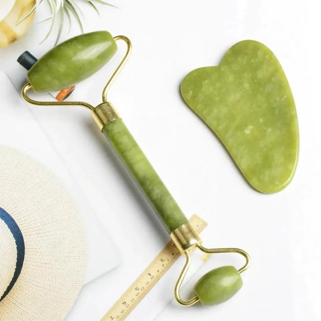 Premium Dual-Sided Jade Roller for Face and Neck – Natural Facial Massager for Anti-Aging, Puffiness Relief, Dark Circles, and Skin Tightening