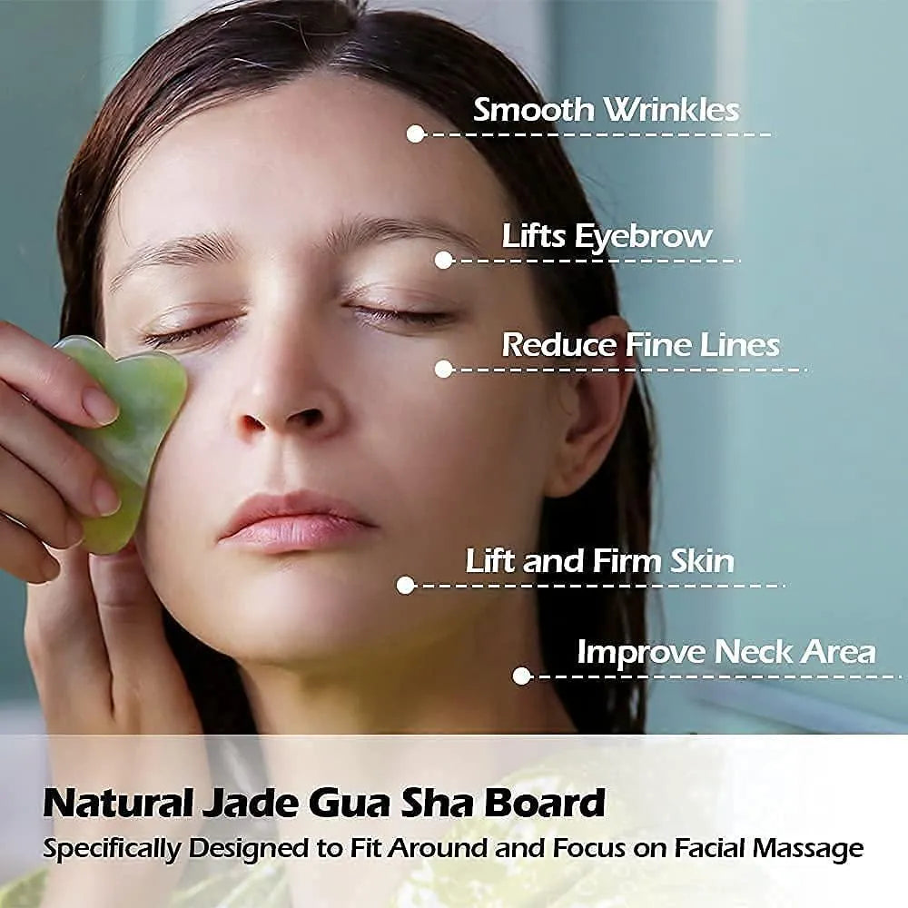 Premium Dual-Sided Jade Roller for Face and Neck – Natural Facial Massager for Anti-Aging, Puffiness Relief, Dark Circles, and Skin Tightening