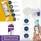 CeraVe 4-in-1 Complete Skincare Bundle – Hydrating Sunscreen, Foaming Cleanser, Night Cream & Retinol Serum