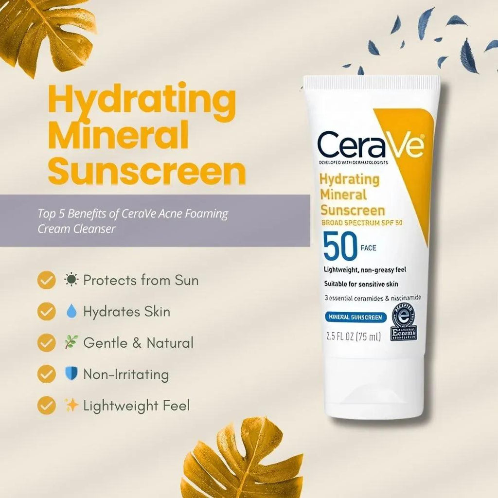 CeraVe 4-in-1 Complete Skincare Bundle – Hydrating Sunscreen, Foaming Cleanser, Night Cream & Retinol Serum