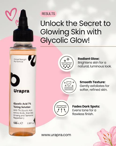 Urapra Glycolic Acid 7% Toning Solution – Advanced Exfoliating & Brightening Treatment (100ml)